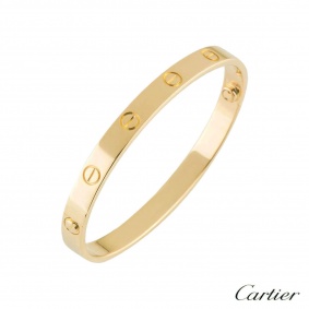 Cartier Yellow Gold Plain Love Bracelet Size 21 B6035521